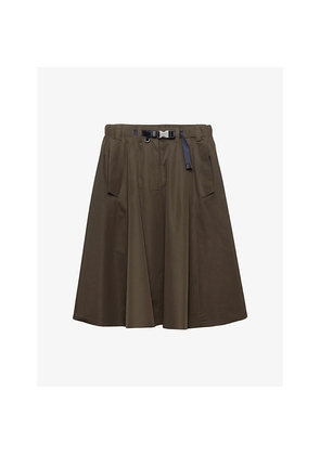 Womens Prada Technical Circle Woven Midi Skirt