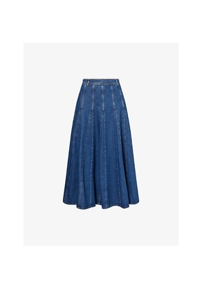 Womens Me And Em Panelled Denim Maxi Skirt
