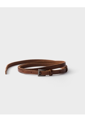 Narrow leather belt