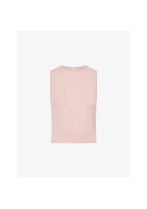 Womens Me And Em Round-Neck Rolled-Trim Cashmere Vest