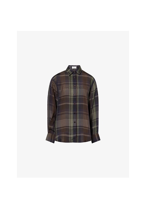 Womens The Frankie Shop Peri Check-Print Woven Shirt