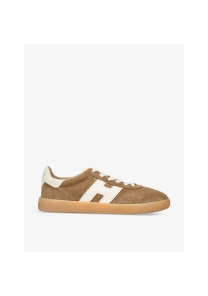 Mens Hogan Cool Monogram-Embellished Suede Low-Top Trainers