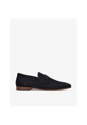 Mens Kurt Geiger London Ali Round-Toe Penny-Slot Suede Loafers
