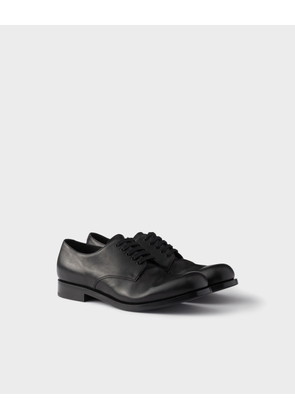 Antiqued leather laced derby shoes