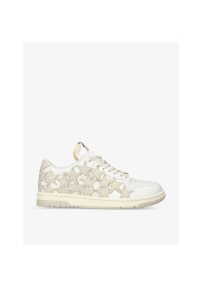 Mens Amiri Stars Brand-Embossed Low-Top Leather Trainers