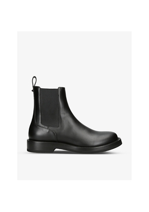 Mens Valentino Garavani Round-Toe Leather Chelsea Boots