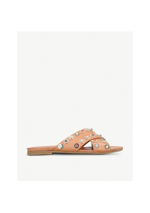 Womens Carvela Koncern Studded Leather Sliders