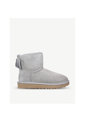 Womens UGG Satin Bow Mini Suede Boots