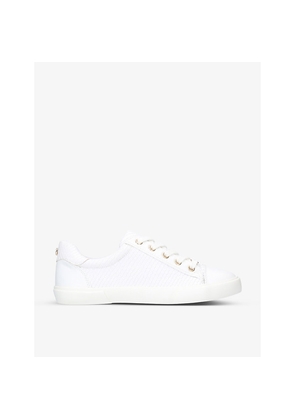 Womens Carvela Light Snake-Embossed Faux-Leather Trainers