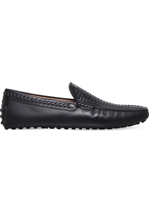 Mens TODS Weave-Detail Leather Driving Shoes