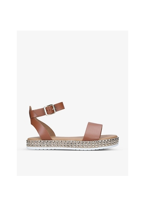 Womens Carvela Khain Chain-Embellished Leather Sandals