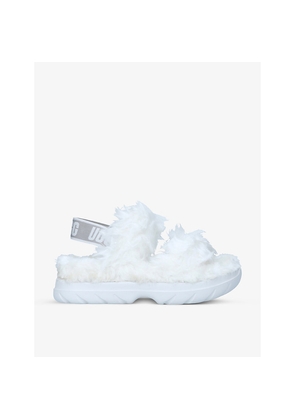 Womens UGG Fluff Sugar Faux-Fur Sandals