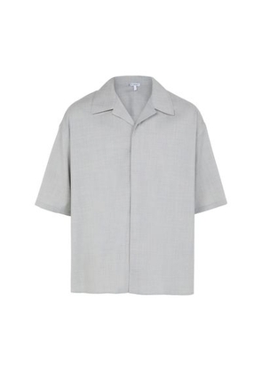 Short sleeve shirt in wool