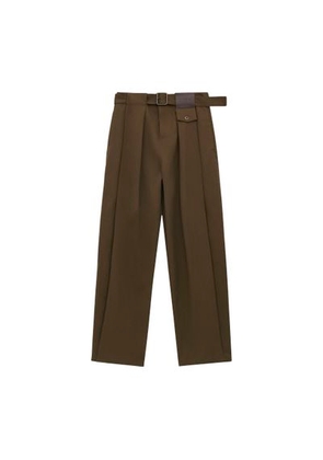 Cotton and silk straight-leg trousers