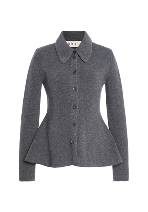 Róhe Peplum Ribbed Wool-Cashmere Cardigan - Moda Operandi