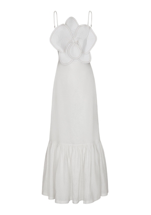 Andres Otalora Muy Caribeña Appliquéd Linen Gown - Moda Operandi