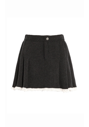 Barrie Pleated Cashmere Mini Skirt - Moda Operandi