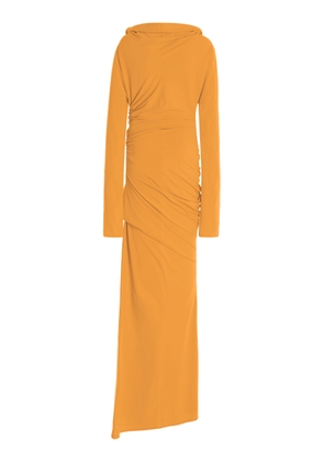COLLEEN ALLEN Ruched Waist Cotton-Blend Maxi Dress - Moda Operandi