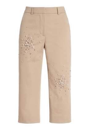 DES_PHEMMES Exclusive Riviera Embellished Cotton-Blend Capri Pants - Moda Operandi