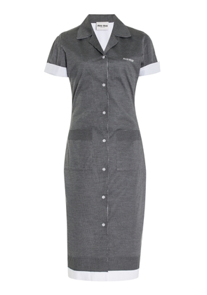 Miu Miu Cotton-Silk Midi Shirt Dress - Moda Operandi