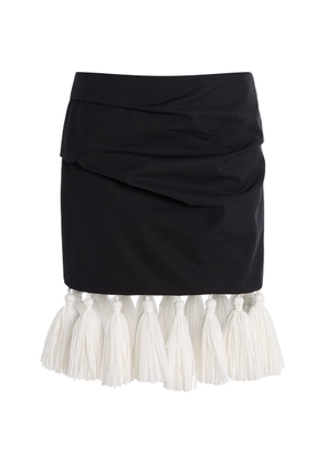 Brandon Maxwell Exclusive RIviera Asymmetric Draped Cotton Mini Skirt - Moda Operandi