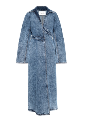 ALAÏA Spiral Denim Trench Coat - Moda Operandi
