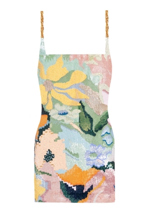 La Fuori Floral Jacquard Embroidered Mini - Moda Operandi