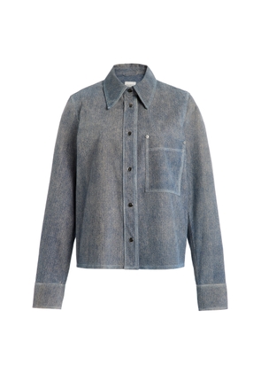 CLOSED Slim Denim-Printed Suede Jacket - Moda Operandi
