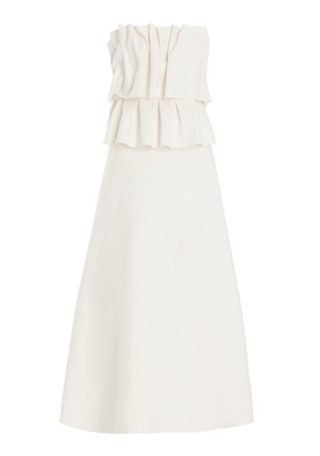 House of Dagmar Ruffled Stretch-Crepe Strapless Midi Dress - Moda Operandi