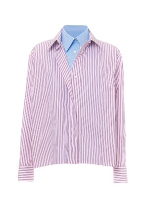 DES_PHEMMES Double Layer Boyfriend Button Up Shirt - Moda Operandi