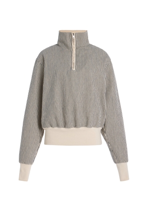 Les Tien Bailey Cropped Half Zip Cotton Sweatshirt - Moda Operandi