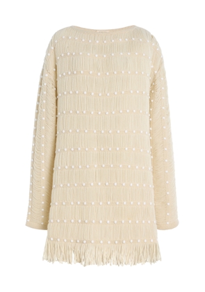 Diotima Notte Embellished Merino Wool-Blend Mini Dress - Moda Operandi