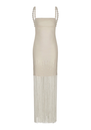 Andres Otalora Mar Caribe Fringed Linen Maxi Dress - Moda Operandi