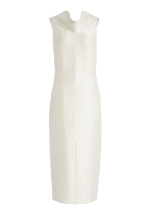 Brandon Maxwell The Blair Pleated Sponge Silk Midi Dress - Moda Operandi