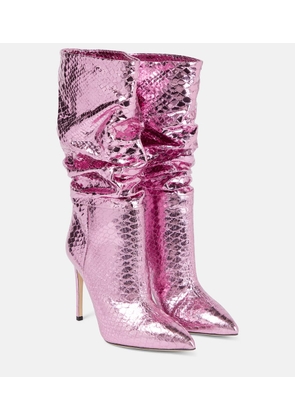 Paris Texas Slouchy metallic leather boots