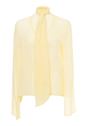 DES_PHEMMES Bow Tie Light Georgette Blouse - Moda Operandi
