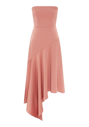 Alex Perry Asymmetric Strapless Satin Crepe Midi Dress - Moda Operandi