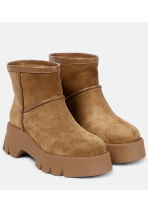 Gianvito Rossi Shearling-lined suede ankle boots