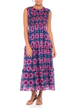 Banjanan Iris Ruffle-Trim Printed Dress - Moda Operandi