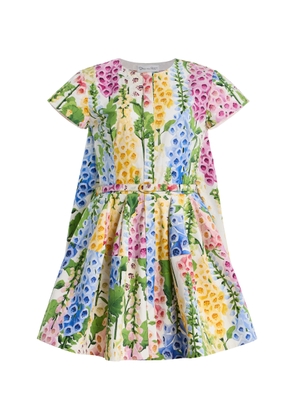 Oscar de la Renta Foxglove-Printed Cotton-Poplin Mini Dress - Moda Operandi