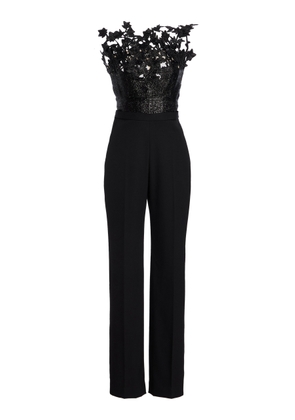 Oscar de la Renta Embroidered Silk Jumpsuit - Moda Operandi