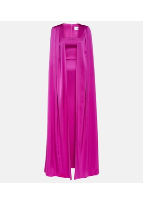 Alex Perry Caped satin gown