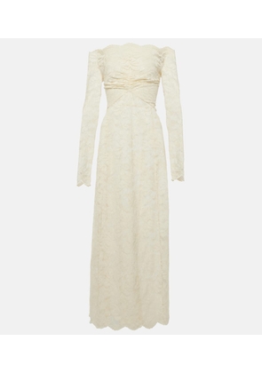 Rabanne Off-shoulder lace maxi dress