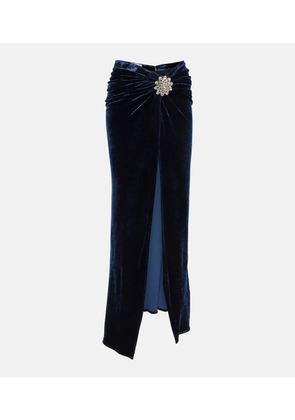 Rabanne Embellished velvet maxi skirt