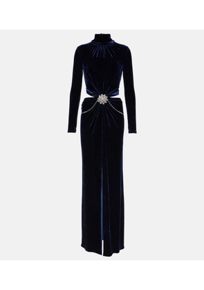 Rabanne Crystal-embellished velvet maxi dress