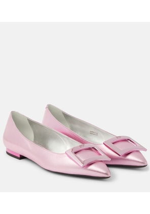 Roger Vivier Gommettine metallic leather ballet flats