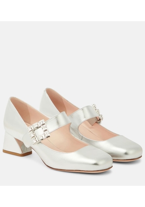 Roger Vivier Tres Vivier metallic leather Mary Jane pumps