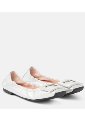 Roger Vivier Viv' Pockette metallic leather ballet flats