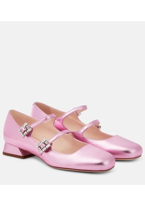 Roger Vivier Mini Tres Vivier leather Mary Jane pumps
