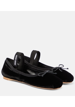 Miu Miu Velvet ballet flats